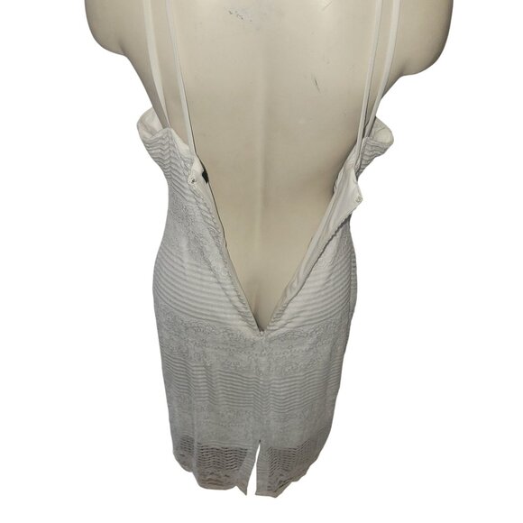 GUESS White Lace Halter Mini Dress‎ Striped Floral Pattern Sheer Back S Sexy - Picture 6 of 9